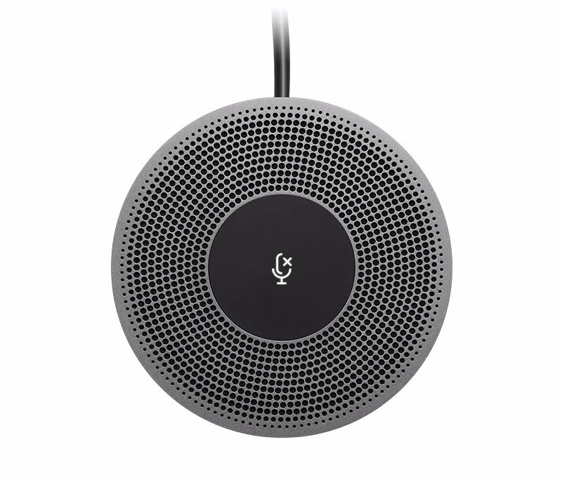 Logitech Expansion Microphone for MEETUP camera, Microphone Type: Mono, wideband, noise canceling; LED indicator confirms video streaming, microphone mute, on-hold, and Bluetooth pairing, etc; Buttons / Switch: Microphone mute; Cable length 6 m 