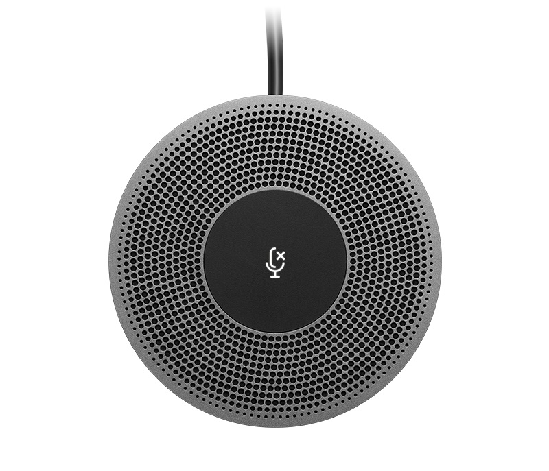 Logitech Expansion Microphone for MEETUP camera, Microphone Type: Mono, wideband, noise canceling; LED indicator confirms video streaming, microphone mute, on-hold, and Bluetooth pairing, etc; Buttons / Switch: Microphone mute; Cable length 6 m photo 1