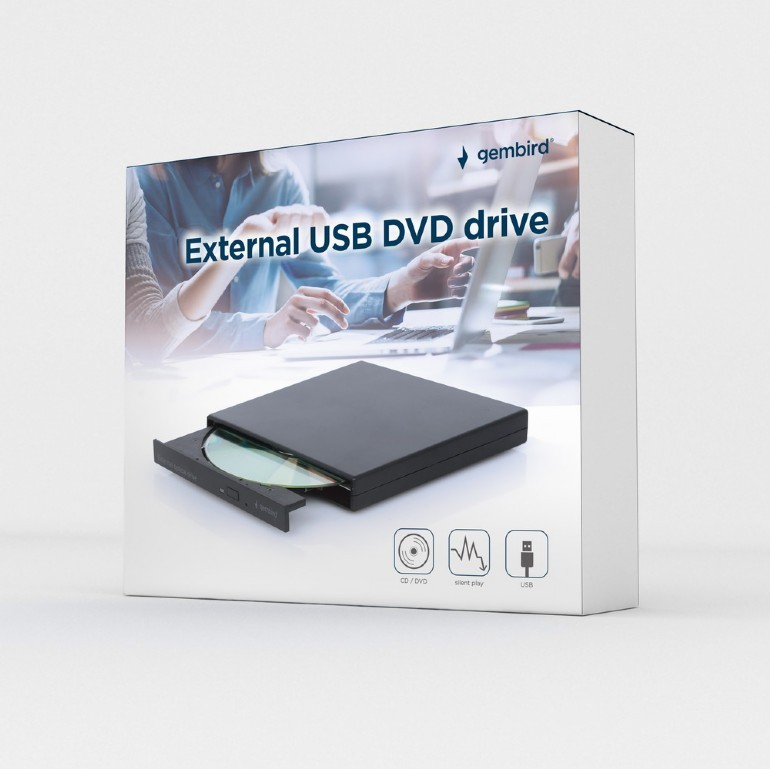 External DVD USB Drive Gembird  DVD-USB-04, CD-DA, CD-R, CD-RW, DVD+R, DVD+R DL, DVD+RW, DVD-R, DVD-R DL, DVD-RAM, DVD-ROM DL, DVD-RW, DVD-Video, Supported disc diameter: 80 mm,120 mm,  USB2.0, Black, Retail photo 6
