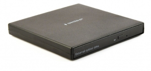 External DVD USB Drive Gembird  DVD-USB-04, CD-DA, CD-R, CD-RW, DVD+R, DVD+R DL, DVD+RW, DVD-R, DVD-R DL, DVD-RAM, DVD-ROM DL, DVD-RW, DVD-Video, Supported disc diameter: 80 mm,120 mm,  USB2.0, Black, Retail thumbnav 1