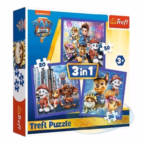 Trefl 34861 Puzzle 3In1 Paw Patrol 
