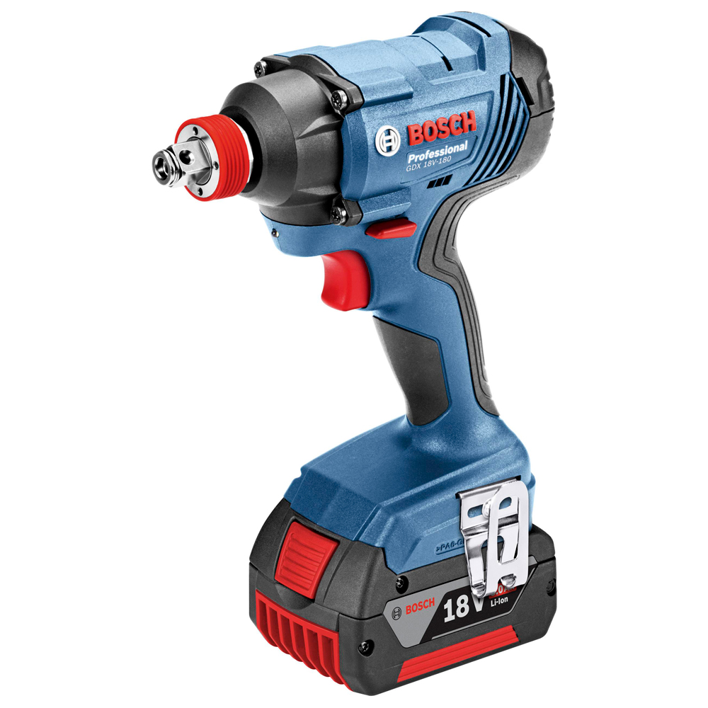 Аккумуляторный ударный гайковерт Bosch GDX 18V-180 2x5.0Ah, 06019G5220 photo 1