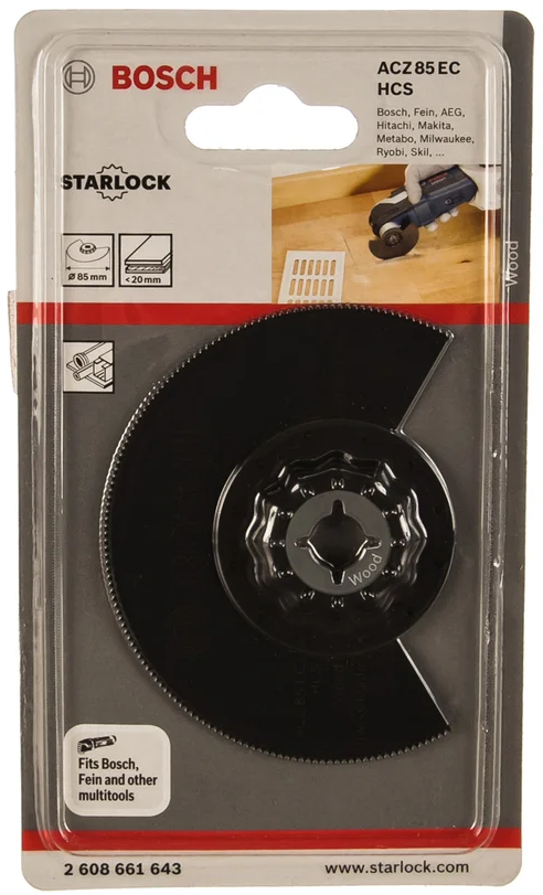Сегментированный пильный диск BIM Wood and Metal Bosch ACZ 85 EC HCS 85 mm, 2608661643 photo 1 Сегментированный пильный диск BIM Wood and Metal Bosch ACZ 85 EC HCS 85 mm, 2608661643 photo 1