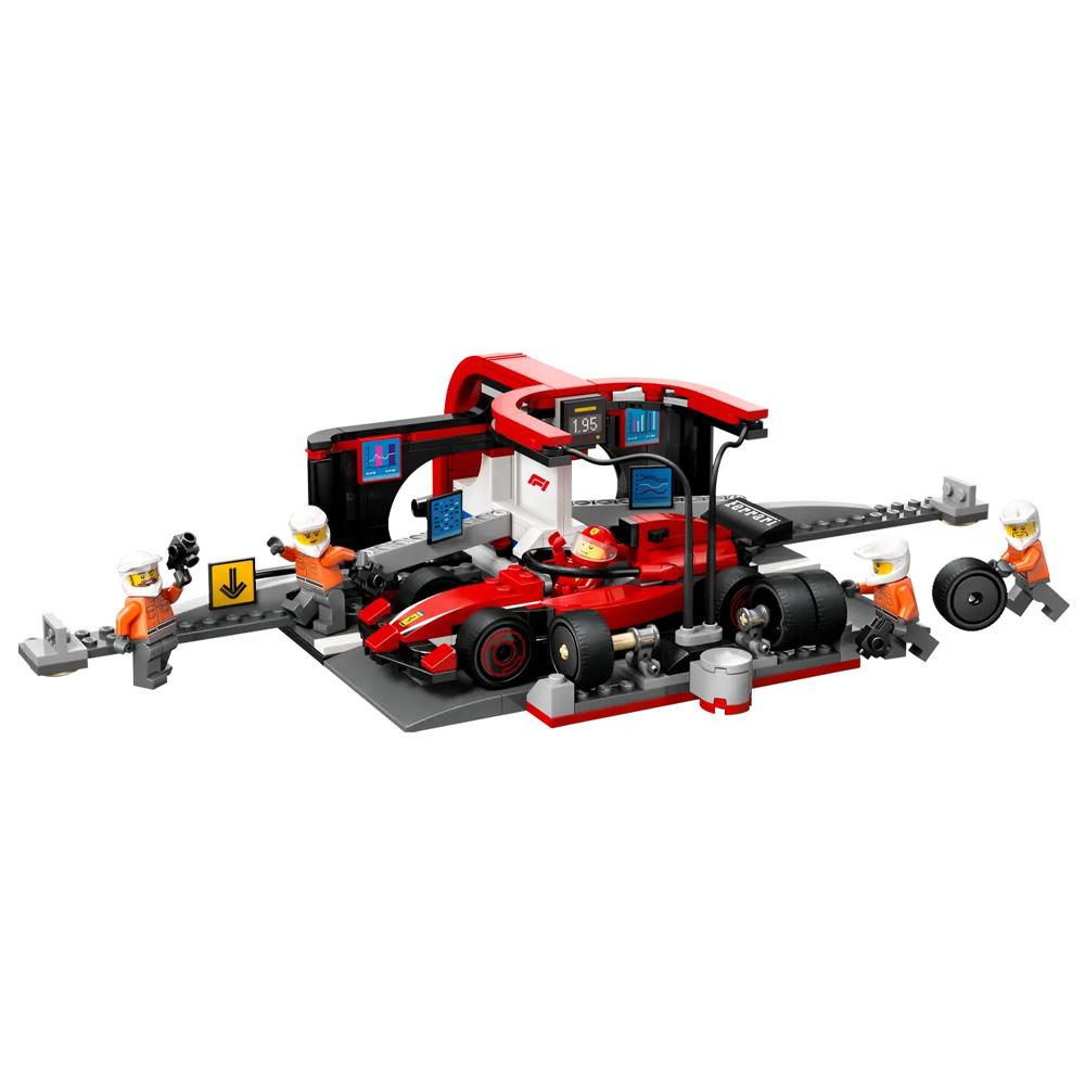 Constructor Lego City F1 Pit Stop & Pit Crew with Ferrari Car 60443 de la 6+ ani photo 5