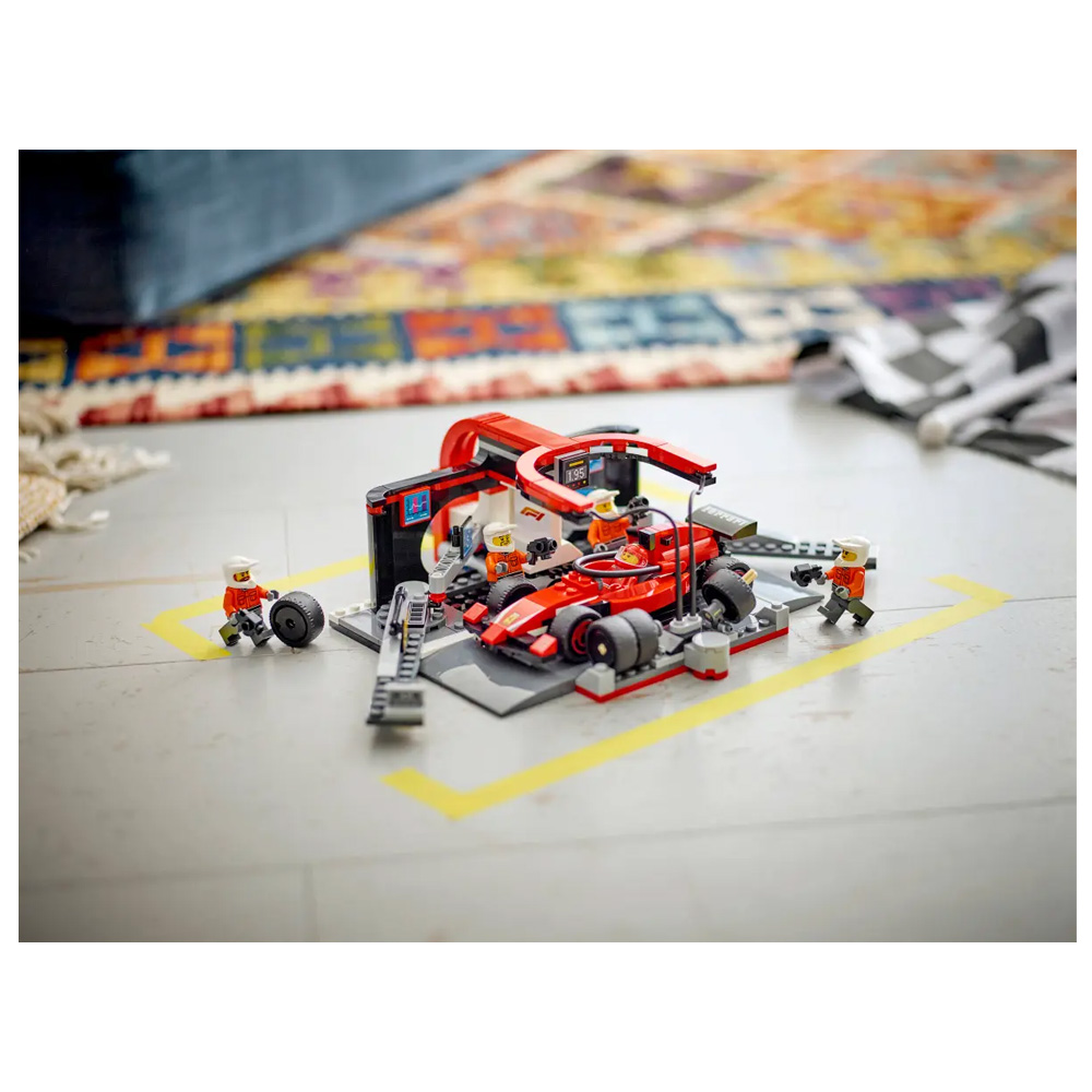 Constructor Lego City F1 Pit Stop & Pit Crew with Ferrari Car 60443 de la 6+ ani photo 6