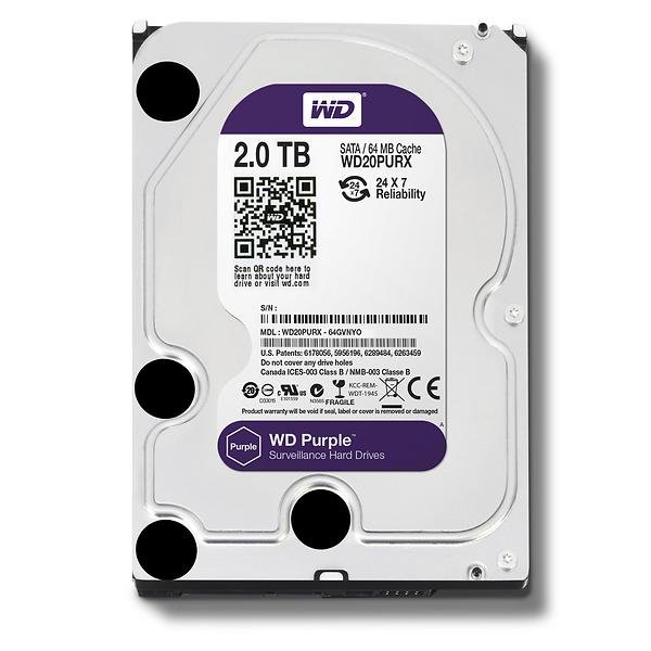 3.5" HDD 2.0TB Western Digital WD20PURZ Caviar® Purple™, CMR Drive, IntelliPower, 64MB, SATAIII photo 1