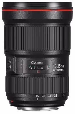 Zoom Lens Canon EF 16-35 mm f/2.8L III USM, 16/11, Angle of view 98*-54*/74*10-38*/108*10-63*, Blades 9, Max/Min aperture 2.8/22, Close focus to 0.28m, DxL- 88,5x127,5mm, W-790g, Acces:Lens Filter 82, Cap E-82II, Hood EW-88D, Case LP1122