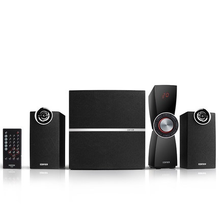 Edifier C2XB Black, 2.1/ 64W (40W+2x12W) RMS, with External Amplifier, remote control, Audio in: Bluetooth 4.0, USB, SD card, RCA, 3.5mm jack, sub. wooden, (sub.6,5" + satl. (3"+3/4") photo 1