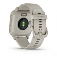Garmin Venu Sq 2 Music Edition, Cream Gold Bezel with French Gray Case and Silicone Band thumbnav 2