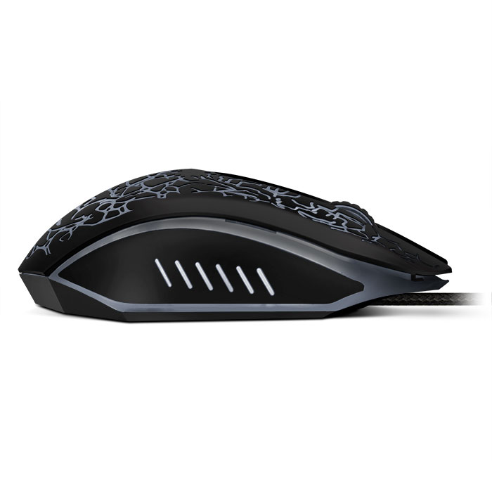 SVEN GX-950 Gaming, Optical Mouse, 600/1000/1400/1600 dpi, 5+1 buttons (scroll wheel),  DPI switching modes, Two navigation buttons (Forward and Back), Adjustable illumination, Soft Touch coating, cable length 1.5 m, USB, Black photo 3
