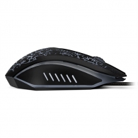 SVEN GX-950 Gaming, Optical Mouse, 600/1000/1400/1600 dpi, 5+1 buttons (scroll wheel),  DPI switching modes, Two navigation buttons (Forward and Back), Adjustable illumination, Soft Touch coating, cable length 1.5 m, USB, Black thumbnav 3