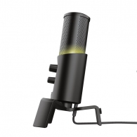 Trust Gaming GXT 258 Fyru USB 4-in-1 Streaming Microphone, Digital USB connection, 4 recording patterns: cardioid, bidirectional, stereo and omnidirectional for optimised audio recordings in any situation, Adjustable LED lighting in 5 colours, 1.8m thumbnav 2