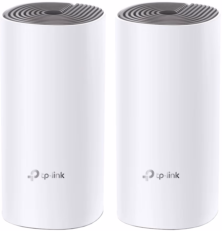 TP-LINK Deco E4 (2-pack)  AC1200 Mesh Wi-Fi System, 2 LAN Port, 867Mbps on 5GHz + 300Mbps on 2.4GHz, 802.11ac/b/g/n, Wi-Fi Dead-Zone Killer, Seamless Roaming with One Wi-Fi Name, Antivirus, Parental Controls