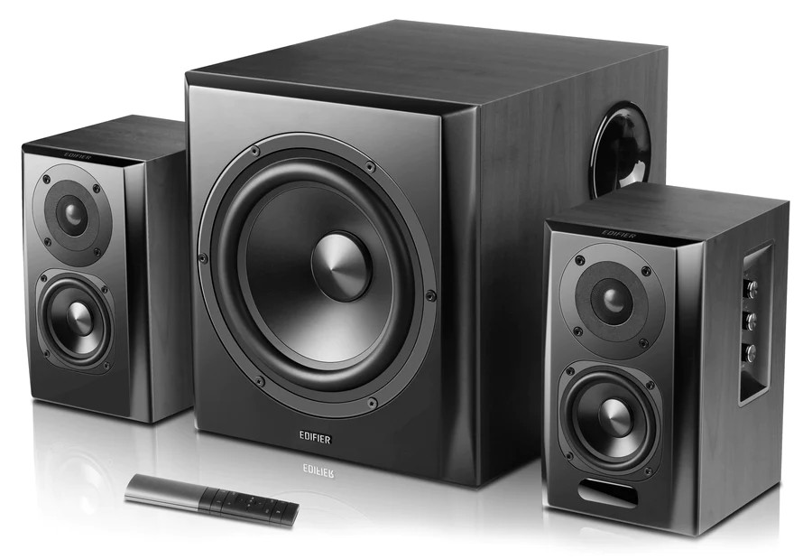Колонки 2.1 Edifier S351DB Black / 150W RMS / Bluetooth V5.1 / RCAx2 / AUX / Optical / Coaxial / remote control photo 1 Колонки 2.1 Edifier S351DB Black / 150W RMS / Bluetooth V5.1 / RCAx2 / AUX / Optical / Coaxial / remote control photo 1