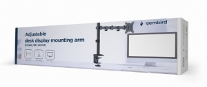 Arm for 1 monitor 17”-32”  Gembird MA-D1-01, Adjustable desk display mounting arm (rotate, tilt, swivel),  VESA 75/100, up to 9 kg, black thumbnav 3