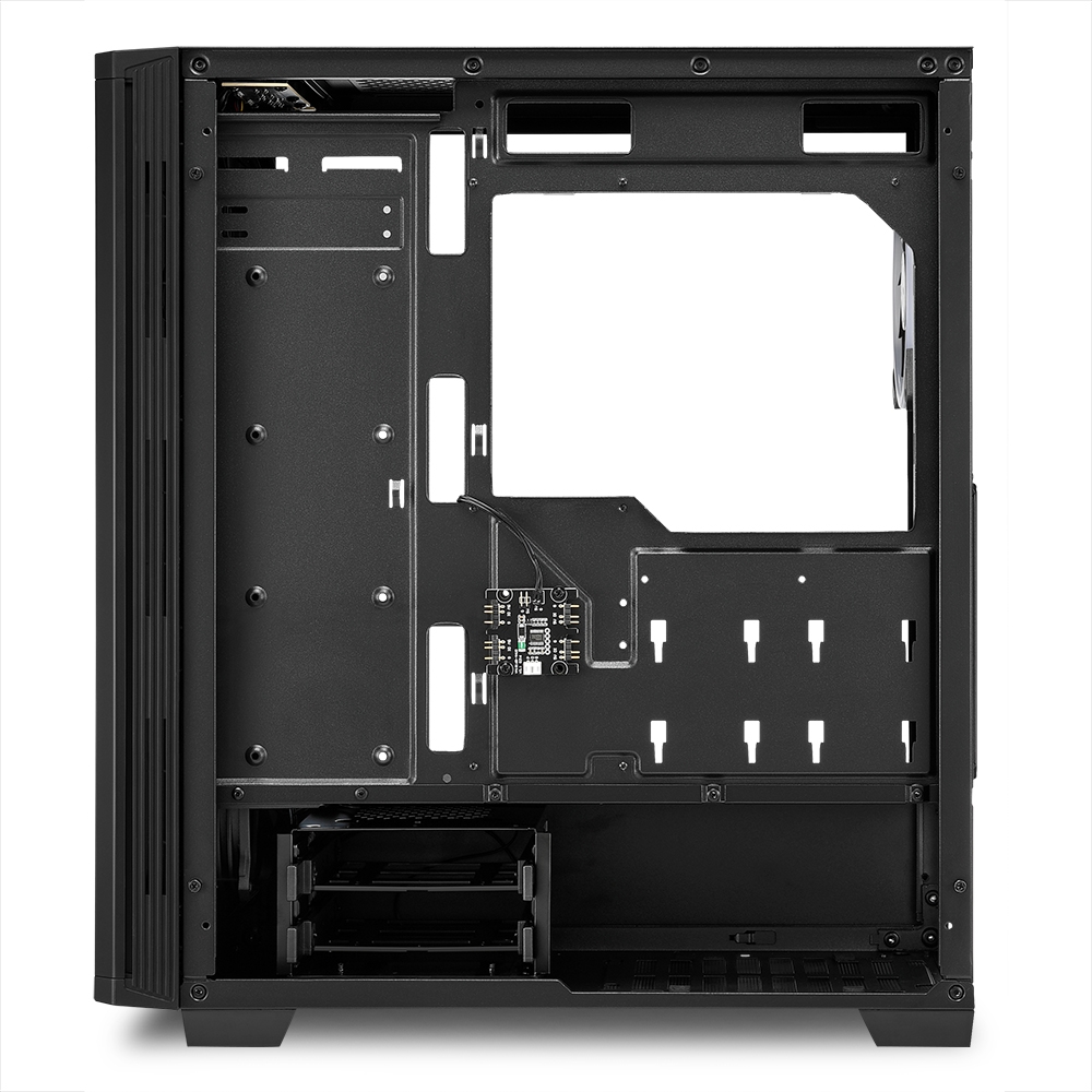 Carcasa Sharkoon  RGB LIT 100 / no PSU / Side panel / 1x120mm, Rear 1x120mm A-RGB LED, 2xARGB LED Strip / ATX / Black photo 6