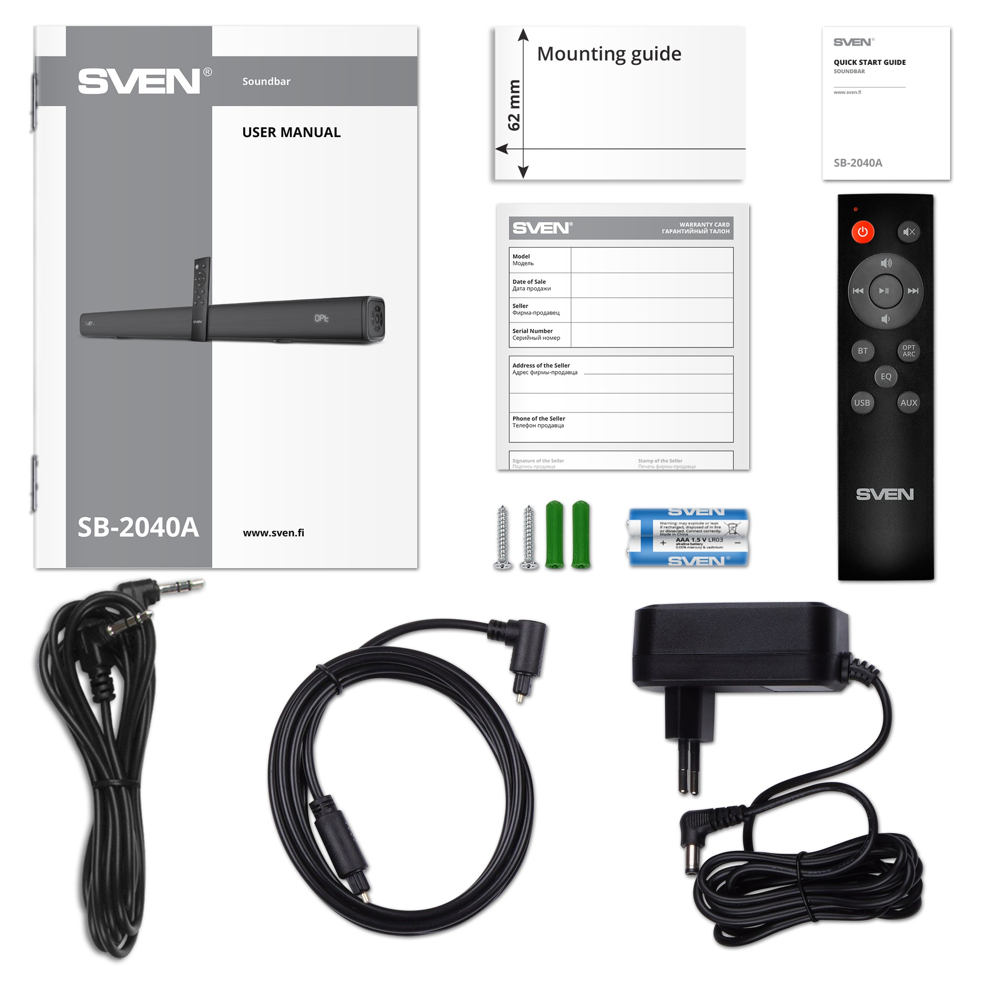 Soundbar SVEN SB-2040A Black  / 40W RMS / Bluetooth photo 8