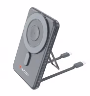 PowerBank externa magnetic cu fir si fara fir Verbatim Charge 'n' Go Two / 5000 mAh / Gray