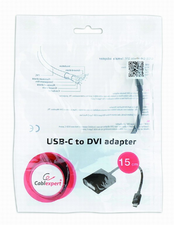 Adaptor Gembird  A-CM-DVIF-01, USB-C to DVI photo 2