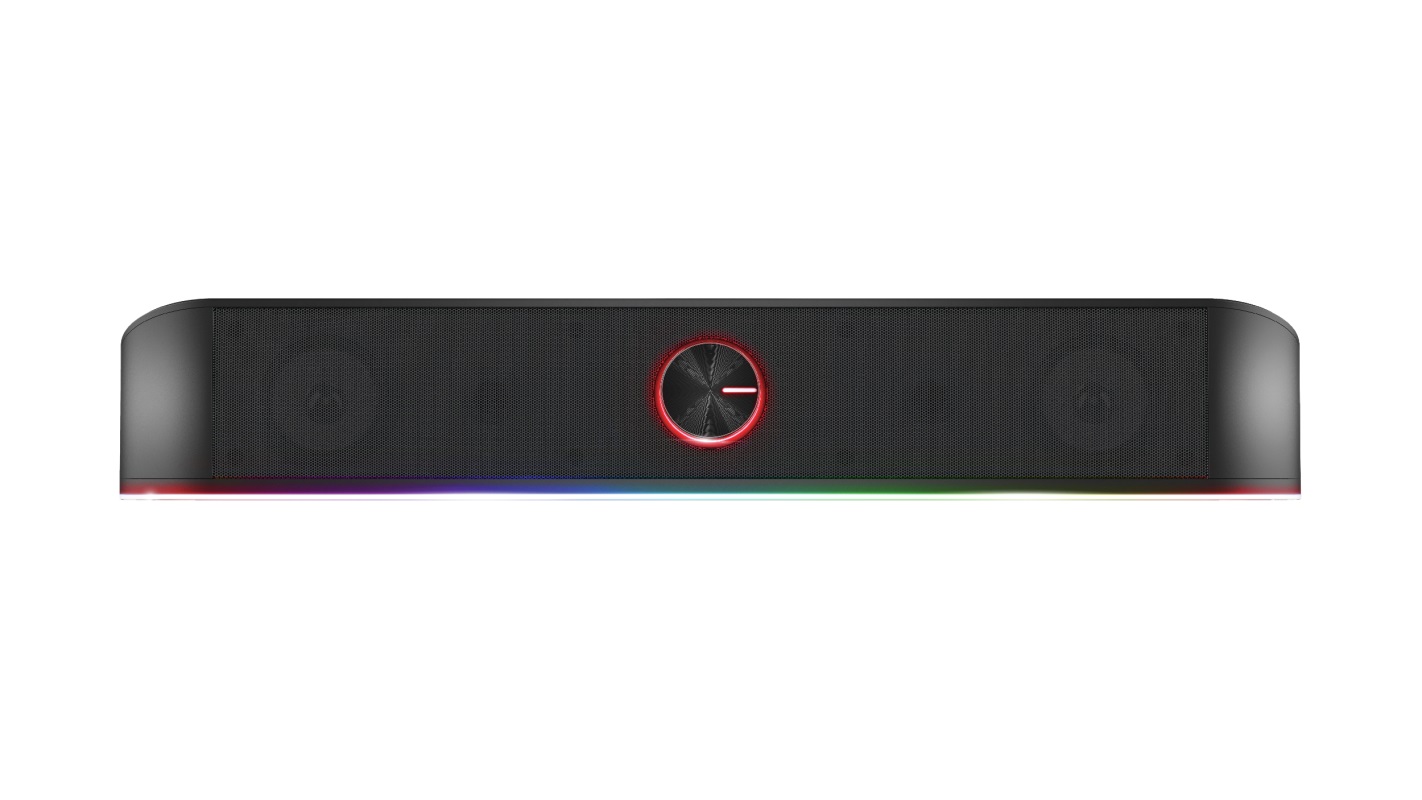 Trust Gaming GXT 619 Thorne RGB Illuminated Soundbar, 2.0 Stereo speakers with 12W of peak power provide a solid gaming experience, Black photo 2
