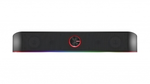 Trust Gaming GXT 619 Thorne RGB Illuminated Soundbar, 2.0 Stereo speakers with 12W of peak power provide a solid gaming experience, Black thumbnav 2
