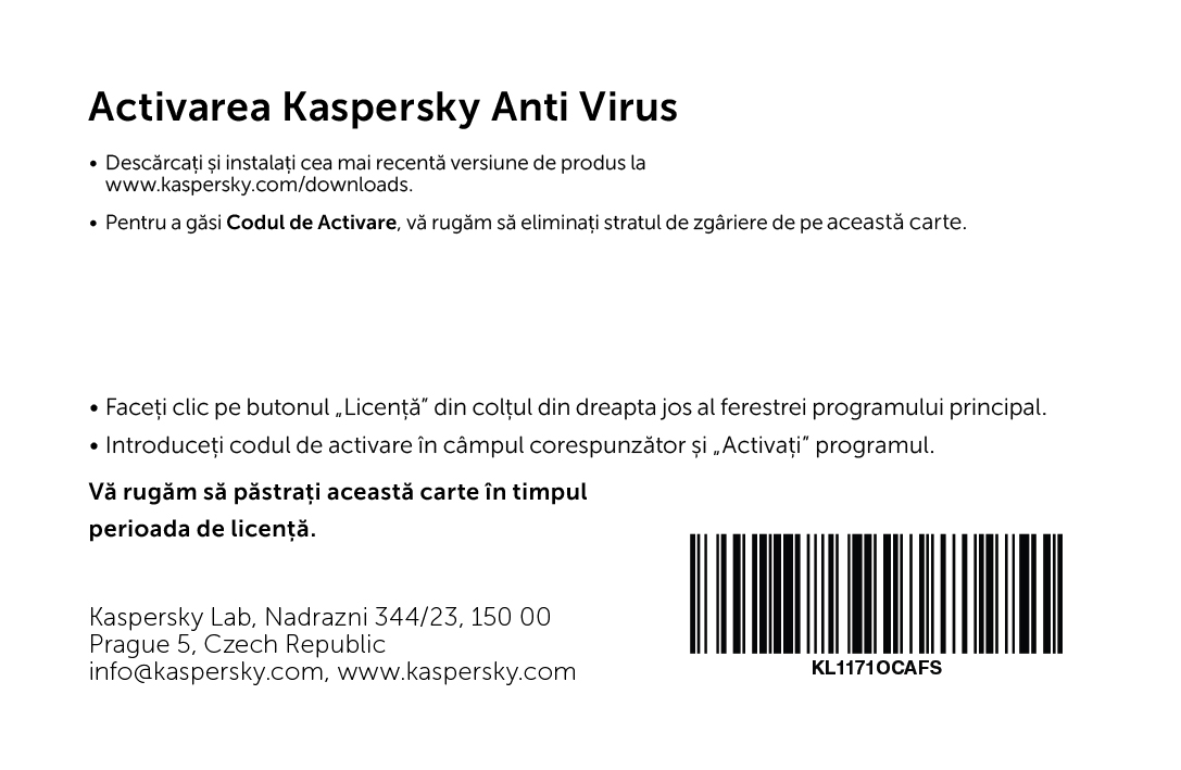 Kaspersky Anti-Virus Eastern Europe Edition.  1-Desktop  1 year  Base  License Pack, Card photo 2