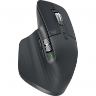 Logitech Wireless Mouse MX Master 3, 7 buttons, 4000 dpi, Darkfield high precision, Hyper-efficient scrolling, Effortless multi-computer workflow pair up to 3 devices, Dual connectivity 2.4, GHz and Bluetooth, Unifying receiver, Black thumbnav 1