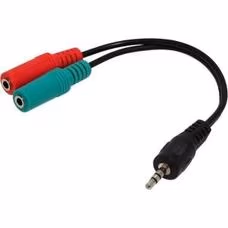 Audio cable 3.5mm - 0.2 m - Cablexpert CCA-417, 3.5mm 4-pin plug to 3.5mm stereo + microphone sockets adapter cable, allows connecting standard headsets and microphones to tablets, netbooks, ultrabooks etc., Black 