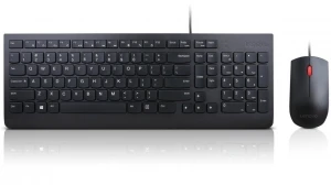 Lenovo Essential Wired Keyboard and Mouse Combo, USB, Black.