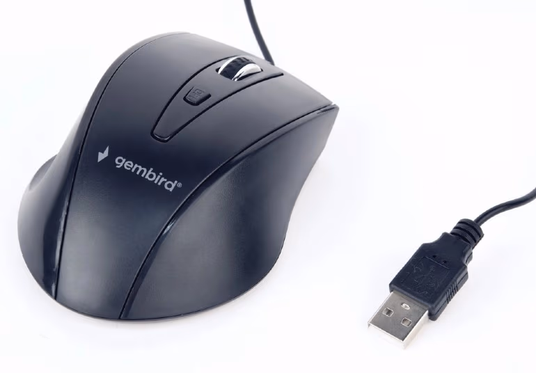Gembird MUS-4B-02, Optical Mouse, 1200dpi, 4-button, USB, Black