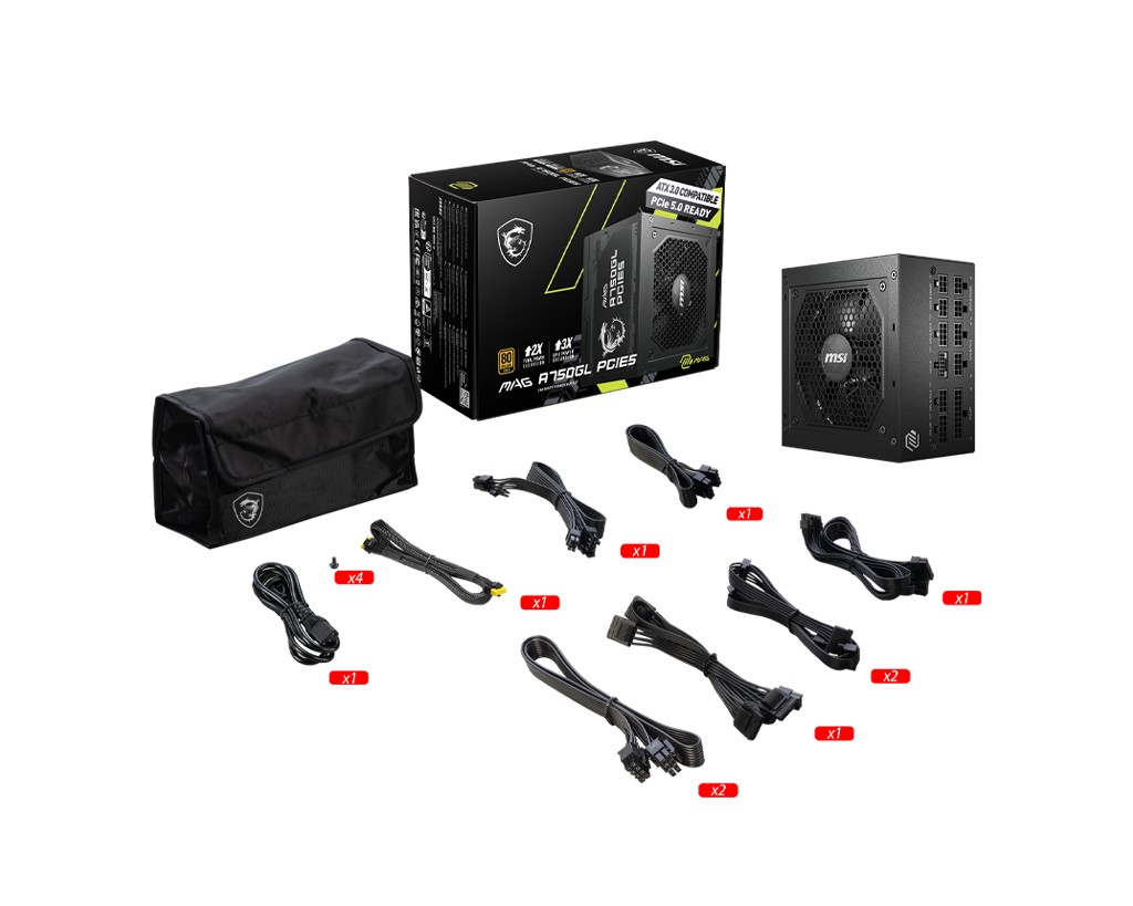 Блок питания 750W MSI MAG A750GL PCIE5 photo 5