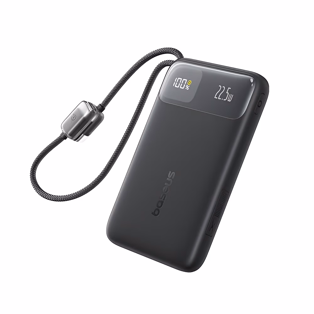 Внешний аккумулятор Baseus Power Bank 10000mAh 22,5W with Cable Type-C 0.3m, EnerFill FC11 Digital Display, Cosmic Black