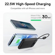 Внешний аккумулятор Baseus Power Bank 10000mAh 22,5W with Cable Type-C 0.3m, EnerFill FC11 Digital Display, Cosmic Black thumbnav 2