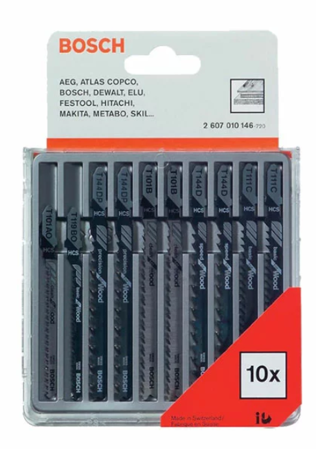 Set de panze de ferastrau pentru puzzle Bosch 10 buc. 2607010146 photo 1