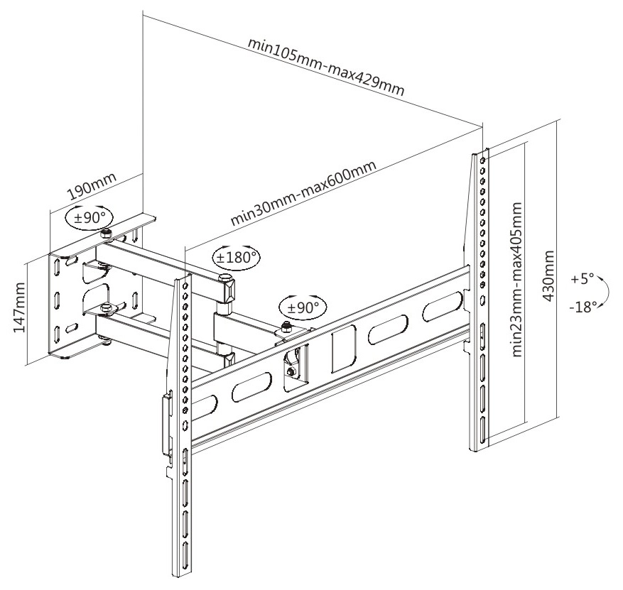 Крепление для LCD, LED, PDP Eurolux PEUA 1946