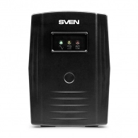 SVEN Pro 600, Line-interactive UPS with AVR, 600VA /360W, 2x Schuko outlets, 1x7AH, AVR: 175-280V, Cold start function, Black