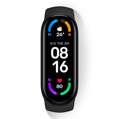 Xiaomi "MiBand 6" Smartband Black, AMOLED Touch Display 1,56", Heart Rate, Fitness Level, Steps, Calories, Sleeping Tracking, Weather, Smart Alarm, Distance Display, Average Daily Steps, Control of inc. calls, Standby time 14days photo 1