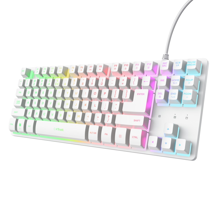 Tastatura Gaming Trust GXT 833W Thado TKL, USB, White photo 2