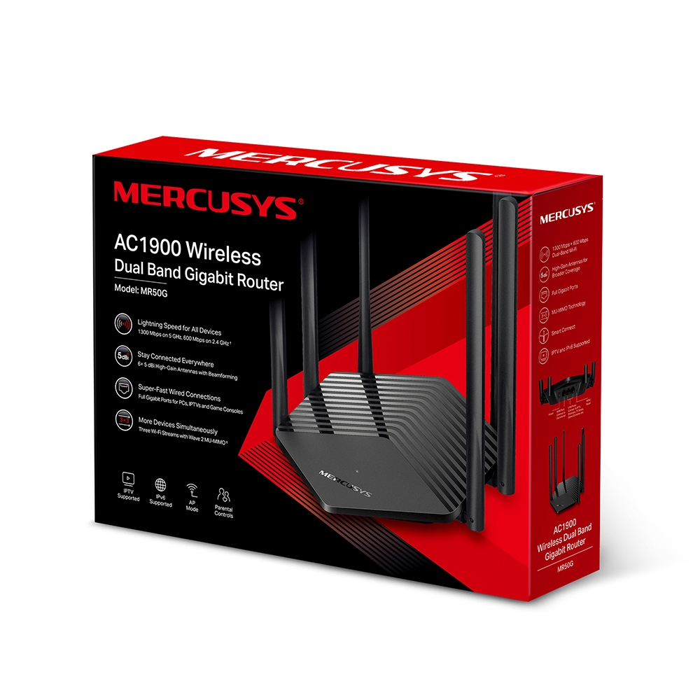 Wireless Router MERCUSYS MR50G / AC1900 Dual Band / Wi-Fi5 / Gigabit / 1WAN+2LAN / 6 external antennas photo 3