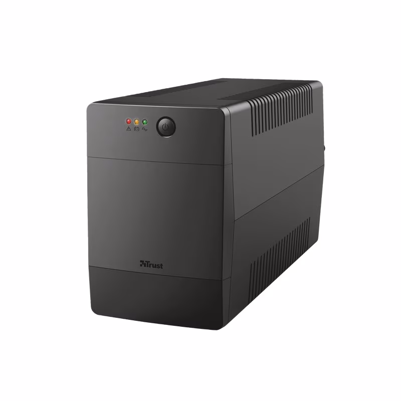TRUST Back-UPS Paxxon 1000VA/600W, AVR, 4 x CEE 7/7 Schuko (all 4 Battery Backup + Surge Protected), LED indicators, 2 minutes of runtime at 450W capacity load, USB connection and downloadable PC software 