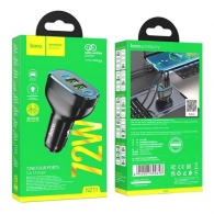 USB автомобильное зарядное устройство HOCO ”NZ11 Guide” / 2xUSB + 2xUSB-C / 72W / up to PD36W / QC3.0 / Black thumbnav 2
