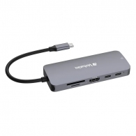 Многопортовый Адаптер Verbatim CMH-09/ USB-С/ 2xUSB-A 3.2/ 1xUSB-A 3.2(Gen 2)/ 2xUSB-C 3.2(Gen 2)/ HDMI/ RJ45/ SD/ microSD thumbnav 5