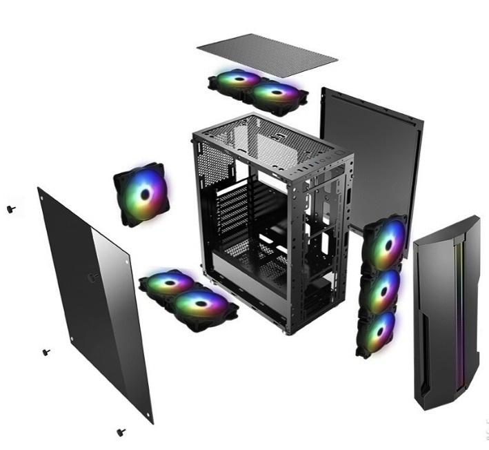 Carcasa XILENCE XILENT BLADE | X512.RGB/ w/oPSU/ Side panel/ ATX/ Black photo 5