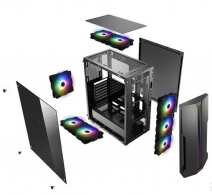 Carcasa XILENCE XILENT BLADE | X512.RGB/ w/oPSU/ Side panel/ ATX/ Black thumbnav 5