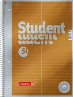 Тетрадь колледж-блок Brunnen А4 на спирали для словаря 50 листов 90 г/м2 обложка золотой металлик 2 колонки