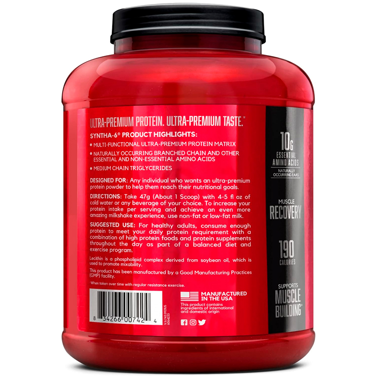 Сывороточный протеин BSN SYNTHA-6 Ultra Premium Protein Matrix, Chocolate Cake Batter 5lb/2.27 кг photo 3