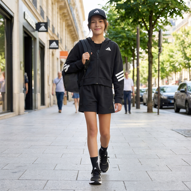 Hanorac Adidas JG FI 3S FZ / Femei / 140 / Negru photo 6