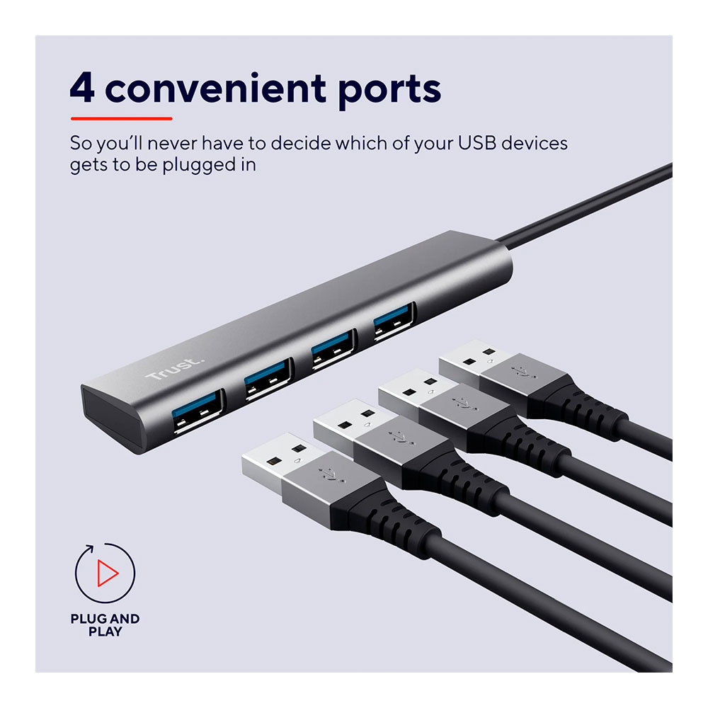 USB Hub Trust Halyx 4 Port USB 3.2 Gen1 TR24947 photo 8