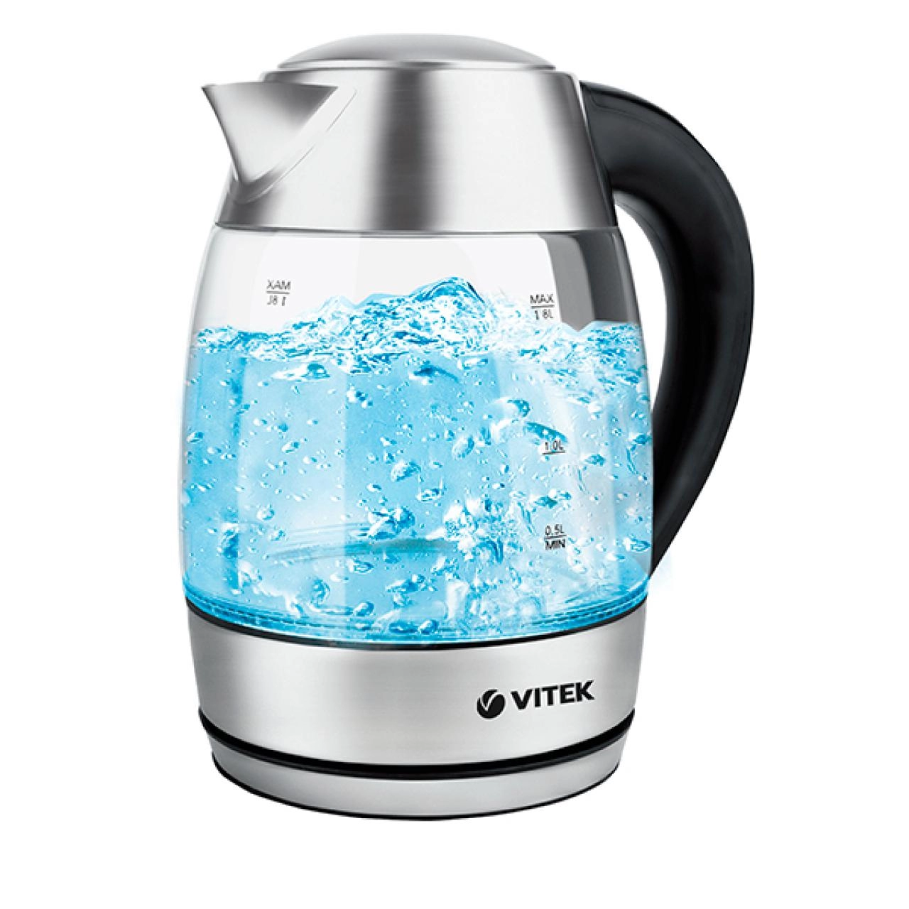 Чайник электрический Vitek VT-7047 TR, 1.8 л, 2200 Вт, Черный