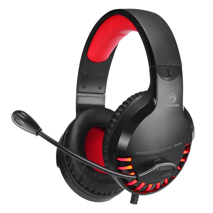 MARVO "HG8932", Headset HG8932 Wired Gaming, 3.5 mm, USB (Red Backlight) photo 1